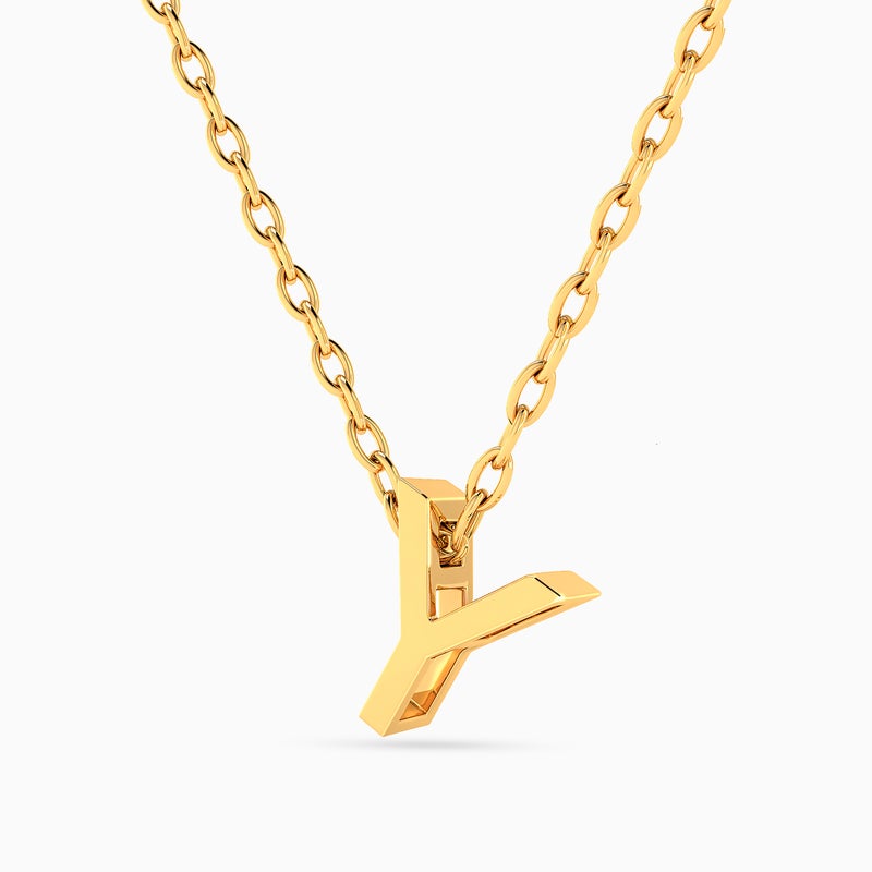 Miss L' by L'azurde Letter Y Necklace In 18K Gold - Image 2